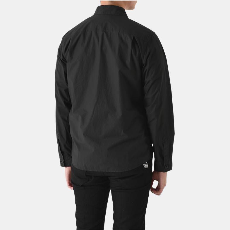STONE ISLAND Leichte Canvas Überhemd Schwarz Herren Oberteile 781512205-V0029