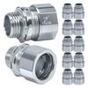 10PCS Steel Conduit Fittings with Spring Lock Easy Installation No Thread Designs Spring Lock set for Hard Metal Pipe