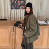 Retro Couple Pilot Bomber Jacket Women Winter Padded Baseball Coat High Street Vintage Cotton Jacket