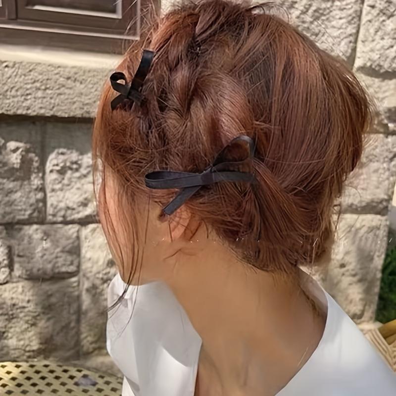 Two Fitting Bow Ribbon Hair Clip Sweet Hair Card Cute Girl Bangs Duckbill Clip Ballet Side Headdress Ponytail Hair Accessories
