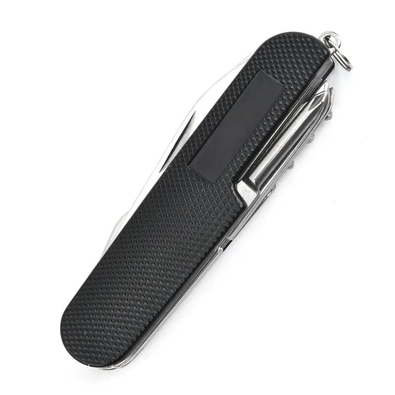11 in 1 Multi-Purpose Stainless Steel Folding Knife with Wood Handle Outdoor Keychain Pocket Multi-Tools Knive