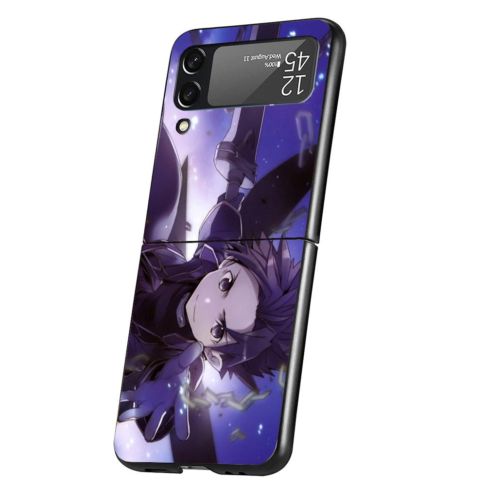 Sword Art Online Anime Cover Phone Case For Samsung Galaxy Z Flip 7 6 5 4 3 5G Flip7 Flip6 Flip5 Flip4 Flip3 Black Fundas Shell