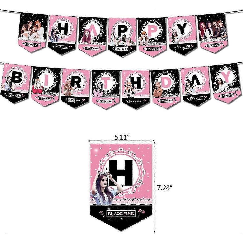 Blackpink Party Supplies For Fans Birthday Party Decorations - 1 Blackpink Party Banner 18 Blackpink Party Balloons 17 Blackpink Cake Toppers 20 Black