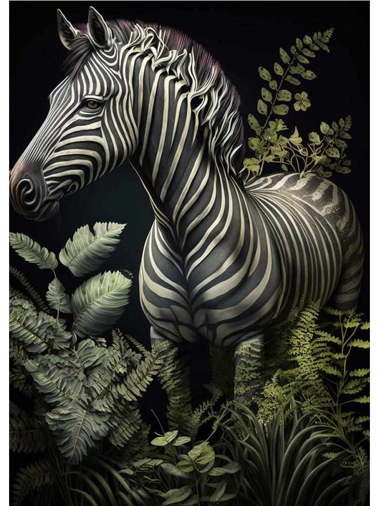 Vintage Animals In Jungle Flowers Canvas Painting Poster Print Peacock Toucan Parrot Elephant Monkey Wall Art Room Home Decor