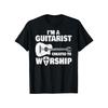 European Sizes Men's Christian Guitar Worship T-Shirt - Soft Breathable Church Concert Tee with I'm a Guitarist Created