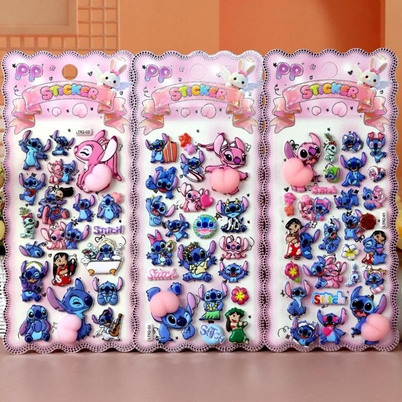 Stitch Soft Pinched Happy Buttocks Sticker Children's Decompression 3D Bubble Sticker Phone Case Decoration Sticker