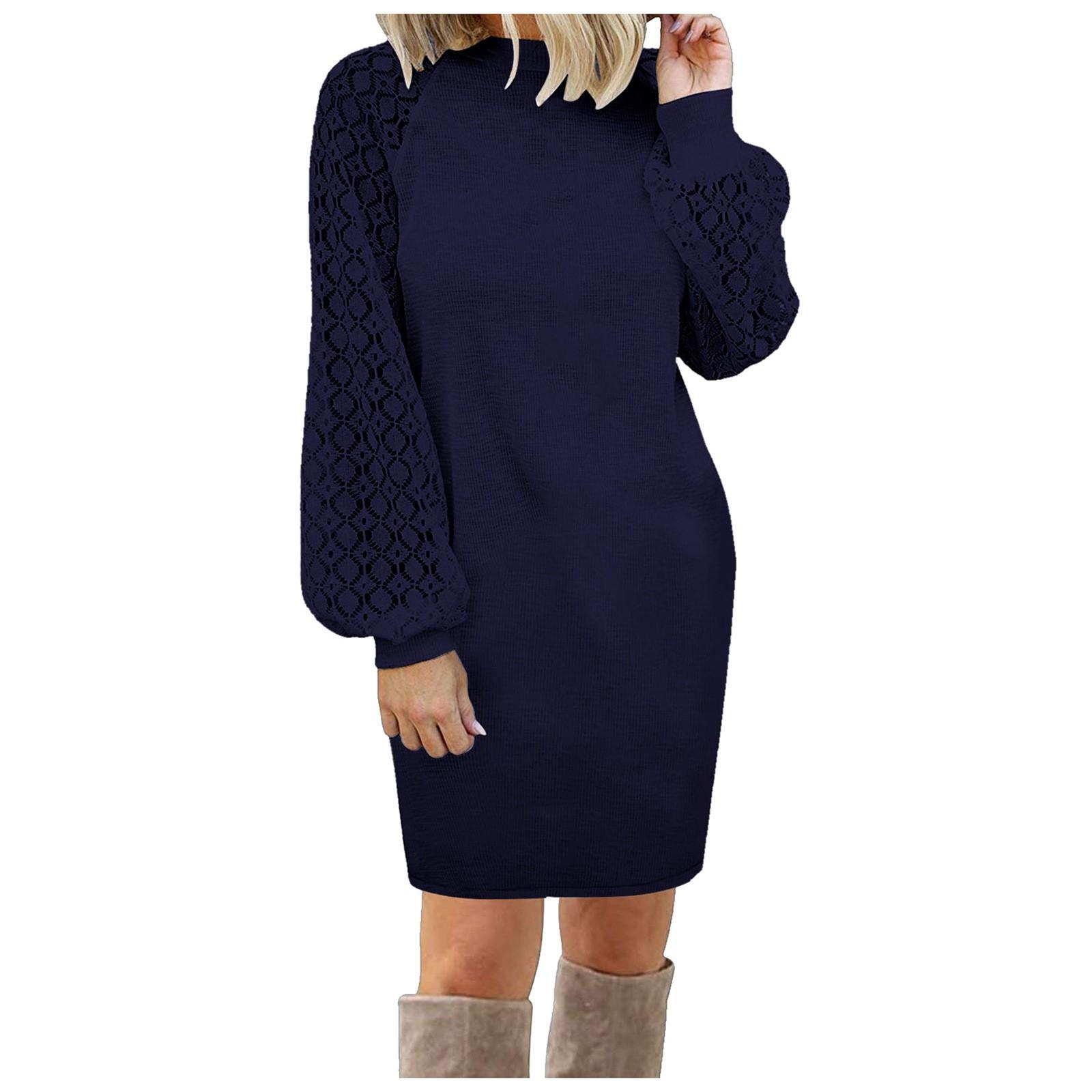 Fashion Women s Long Sleeve Color Casual T-Shirt Women s Irregular Dresses L