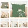 Chinese Style Simple Bird Flowers Art Cushion Cover Linen Pillowcase Soft For Sofa Bed Home Room Decor