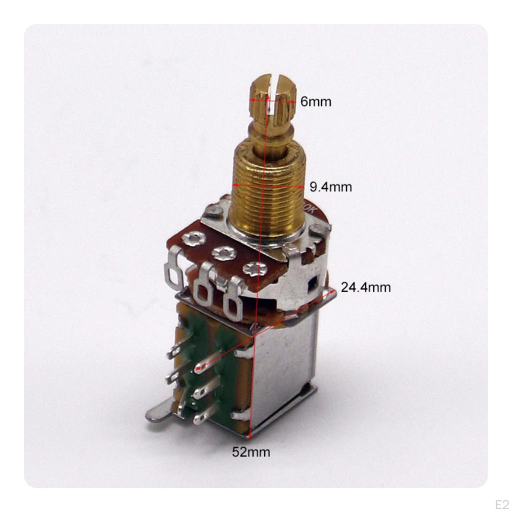 A500K Potentiometer Compact Guitar Pot with Push-Pull Simple Switch Install
