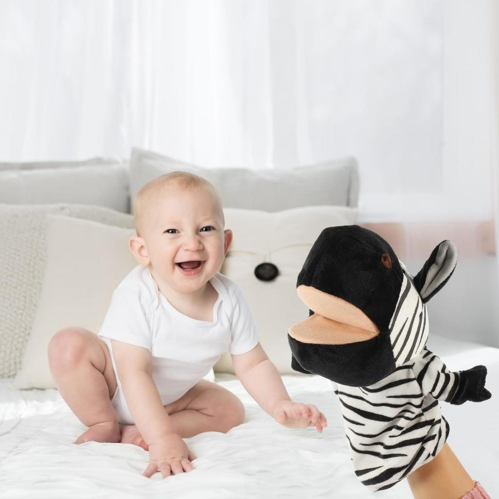Homoyoyo Hand Puppet Zebra Stuffed Animal Toy Giraffe Plush Toy Cute