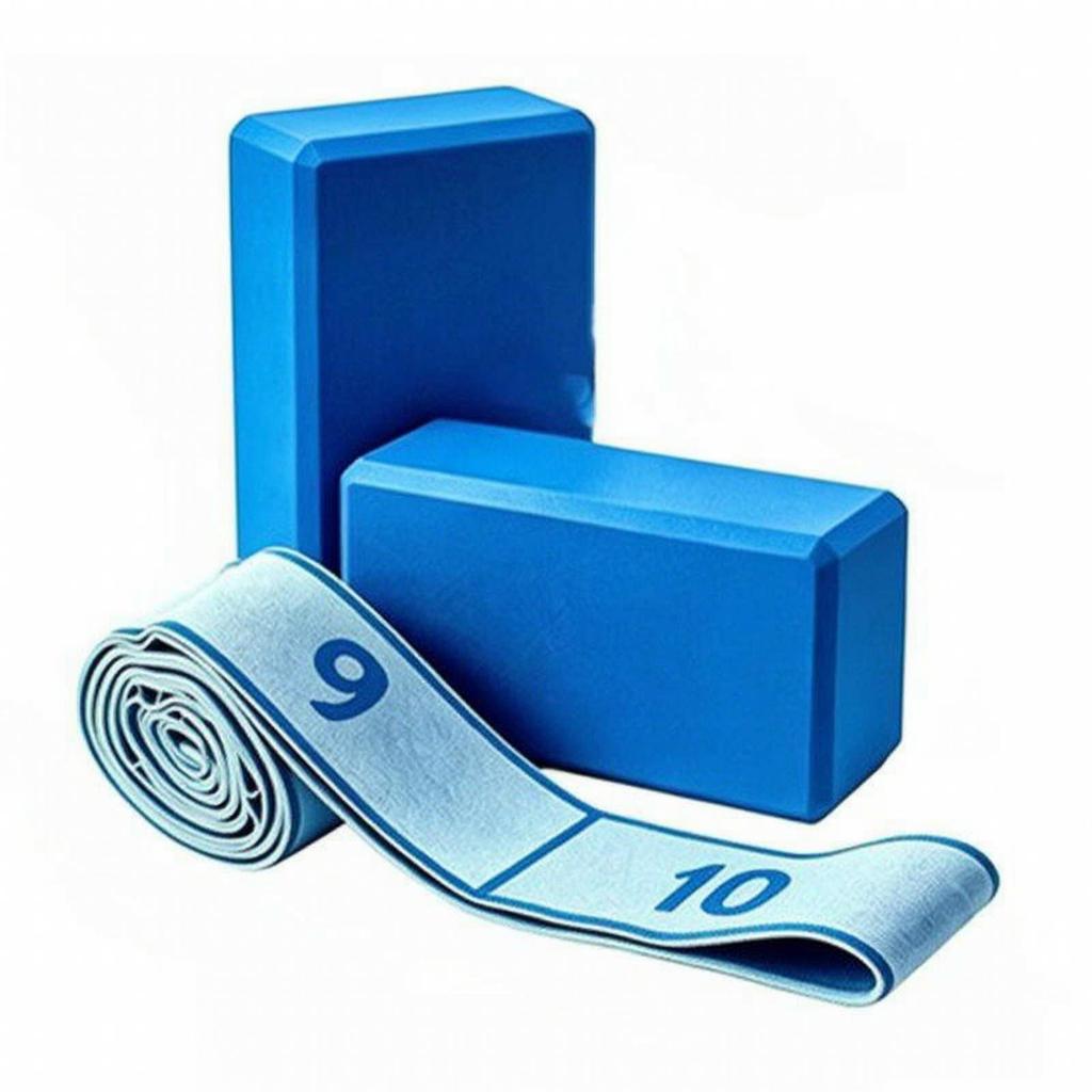 Pilates Blocks and Strap Set Non-Slip Brick Numbered for Beginners