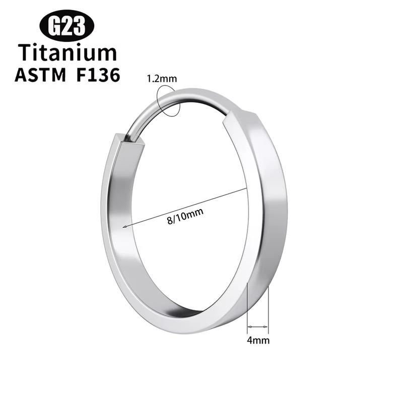 F136 Titanium Nose Ring Ear Septum Hoops Clicker Daith Tragus Cartilage Helix Round Earring Piercing Body Jewelry