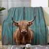 1pc Sdoo Highland Cow Plaid Flannel Throw Blanket - Soft Warm All-Season Cozy Blanket for Sofa Bed Car Office Camping Travel, Vi