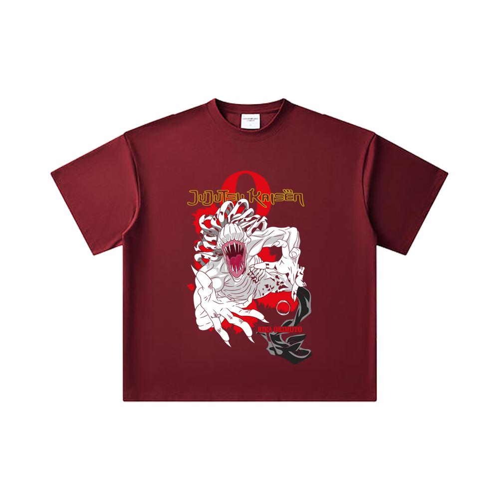 260 GSM Double Yarn 32 Count 100% Cotton Jujutsu Kaisen V64 Rika Print Unisex Heavy Cotton T Shirt