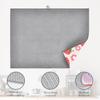 Pink Strawberry Dish Drying Rack Mat for Kitchen Counter,Cute Flowers Dish Drying Pad Absorbent Reversible Microfiber Protector for Coffee Bar Sink