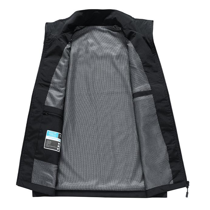 Gilet da Lavoro Autunnale da Esterno da Uomo Semplice Business Asciugatura Rapida Multitasche Gilet Cappotto