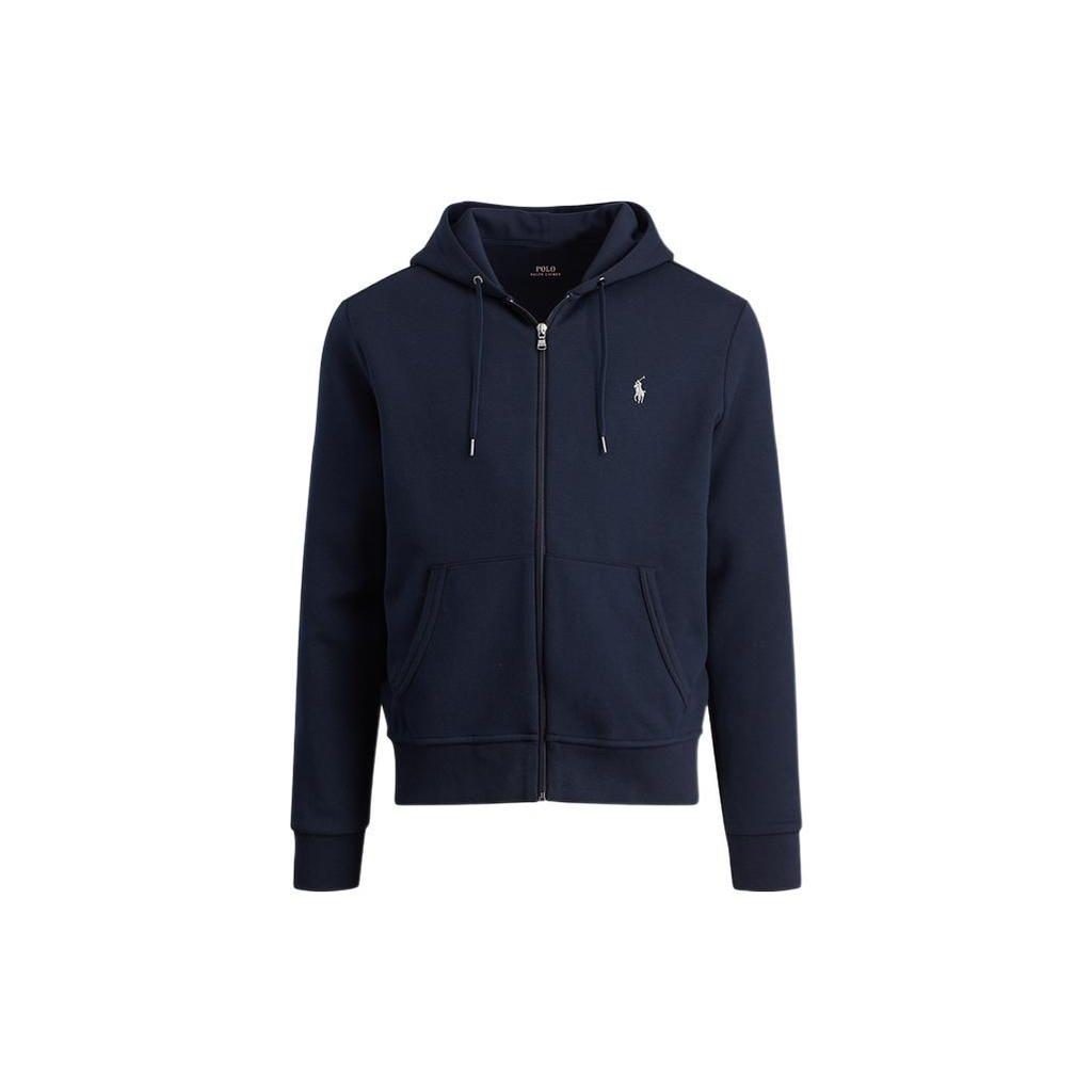 Polo Ralph Lauren FW22 Solid Color Hooded Zip Long Sleeve Sweatshirt Men Sweatshirt Navy-Blue MNPOKNI16822541-410