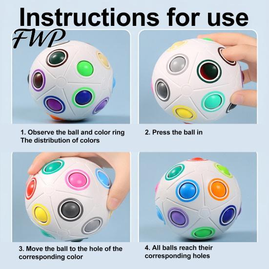 Patience Development Toy Cube Stress Relief Puzzle Ball Rainbow Color Matching Plastic Develops Concentration Logical Thinking Intelligence