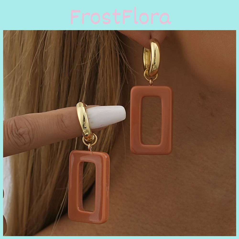 Chic Resin Square Earrings For Women 2023 Trendy Geometric Style