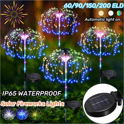 Solar Fireworks Lights Outdoor Waterproof Solar Garden Lights 8 Lighting Modes DIY Dandelion Lamp Holiday Decorative Lights