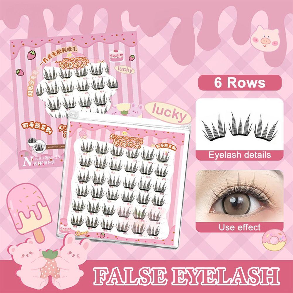 6-Row False Eyelashes Natural Look DIY Lash Extension Kit 3D Faux Mink Lash  Personal Care