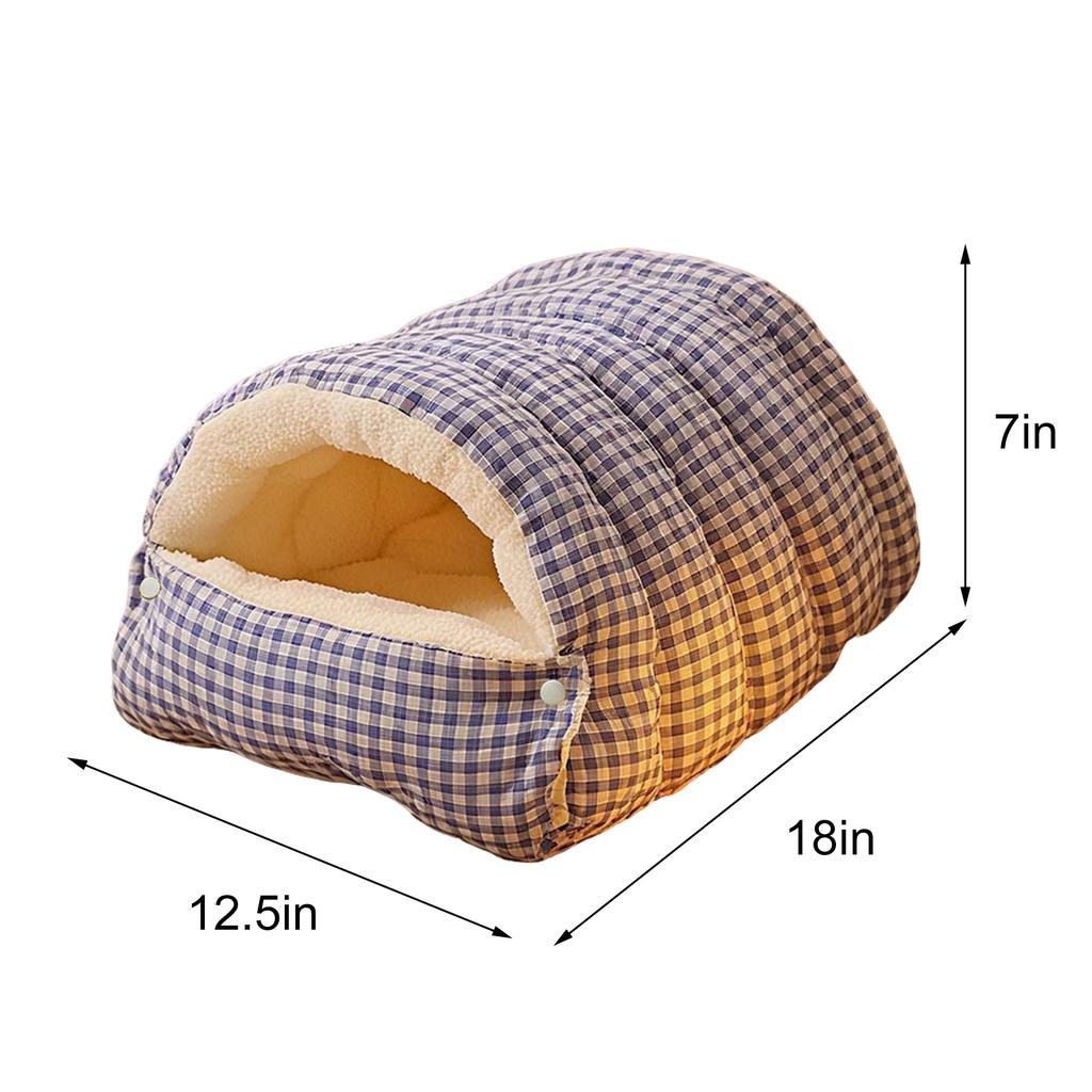 Foldable Pet Sleeping Bed for Cats And Dogs Thickened Semi-Enclosed Soft Indoor Design Warm for Autumn And Winter