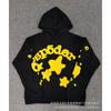 Sp1der Rapper YoungThug Same Foam Letter 555555 Couple Hoodie Pink Sweatshirt
