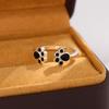 Stylish Black Kitten Paw Open Ring for Women