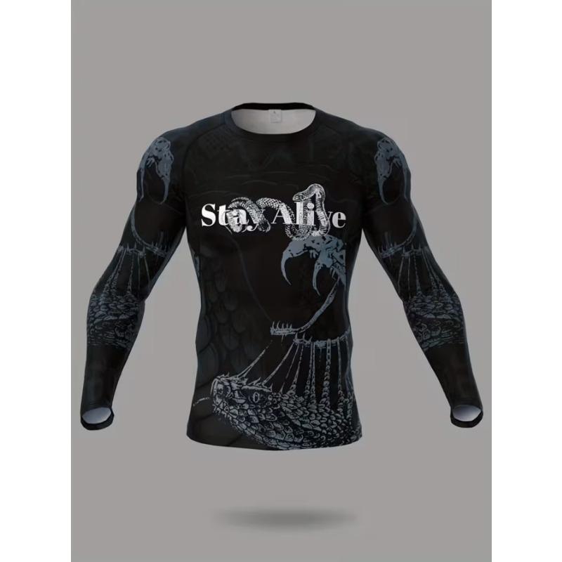 T-shirt da uomo a maniche lunghe con stampa a righe 3D, top da uomo comodo, traspirante e versatile