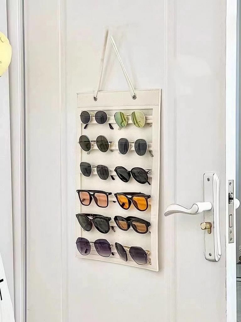 1pc Sunglasses Storage Organizer,Holds 12 pairs of eyeglasses,  Hanging Glasses Display Rack,Versatile Wall-Mounted Glasses Hold