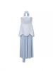 Pearl Embellished Mesh Patchwork Bandeau Dress with Flowy Shawl - Summer 2026 Light Luxury Evening Gown