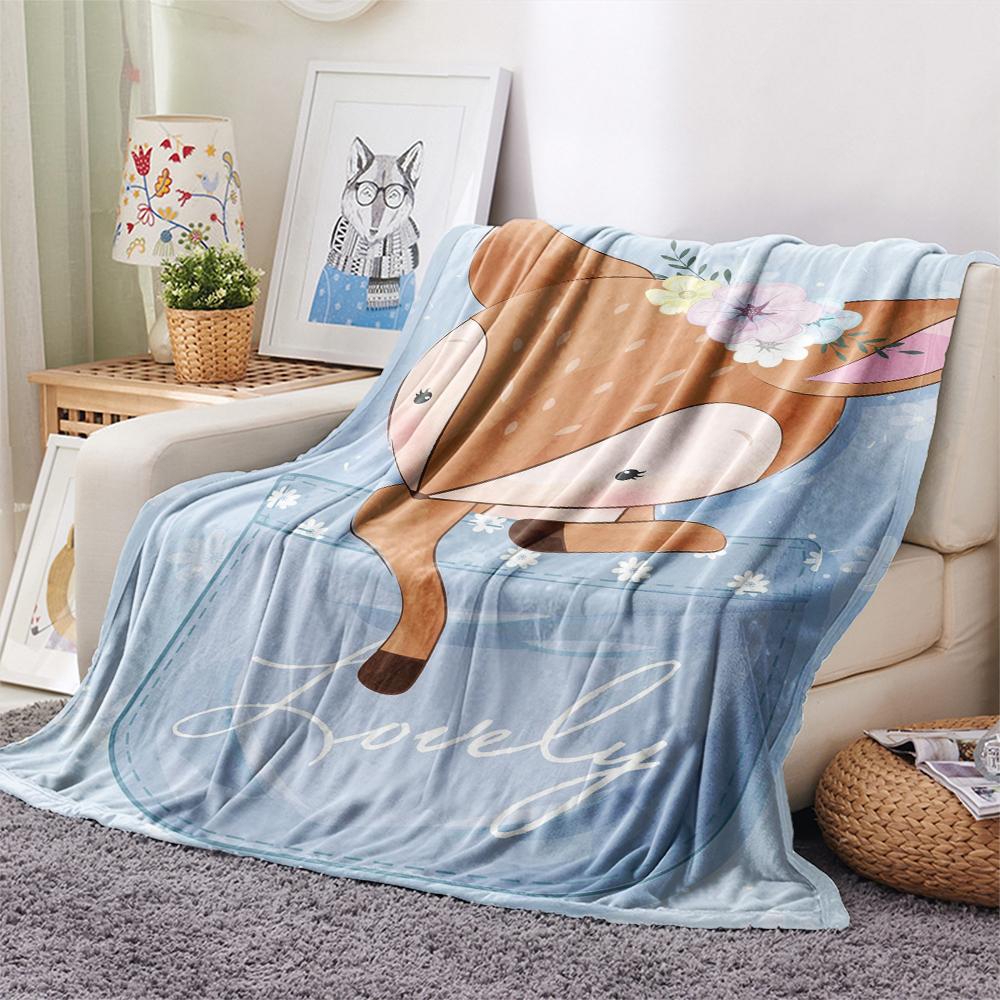 1 Stück Flanelldecke mit Cartoon-Druck, Hohe Qualität, Bequem für alle Jahreszeiten, Heimdekoration, Wärme und Komfort, Perfekt als Weihnachts- oder Geburtstagsgeschenk