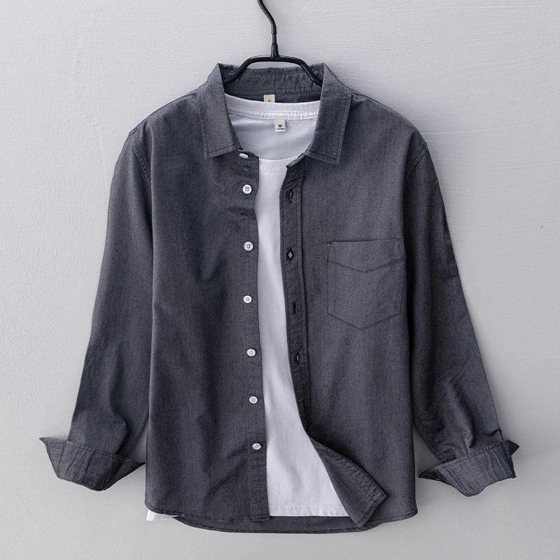 

Spring Pink Shirts for Men Autumn Casual Slim Fit Oxford Long Sleeve Shirt Men s Vintage Button Down Shirt Clothes 3XL