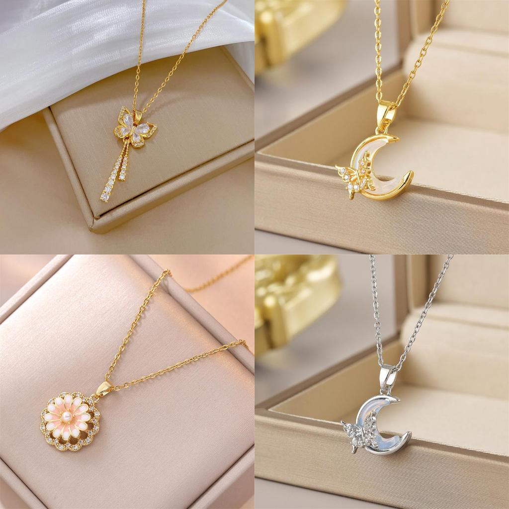 Elegant Butterfly Zodiac Pendant Chain For Women With Electroplated Finish Summer Style