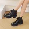 Autumn new velvet Martin boots women's black locomotive single boots women's platform short boots