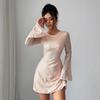 European & American Women's Slim-Fit Backless Lace-Up Sequin Long-Sleeve Dress - Spring/Summer 2026 Fashion