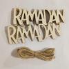 10pcs Eid Pendants Unfinished Wood Moon Star Muslim Holiday Party Decoration