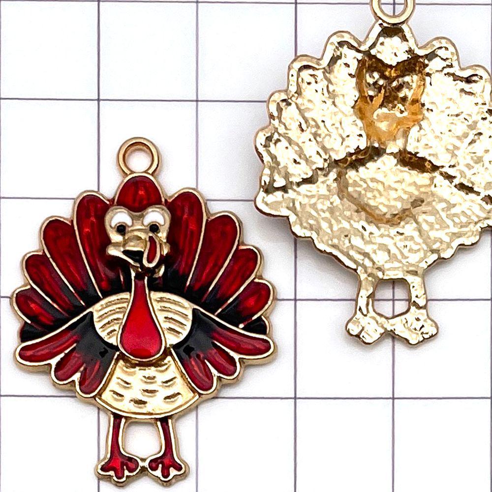 20pcs Thanksgiving Pendants: Colorful Enamel Pumpkin, Turkey, Maple Leaf Charms for DIY Jewelry Accessories