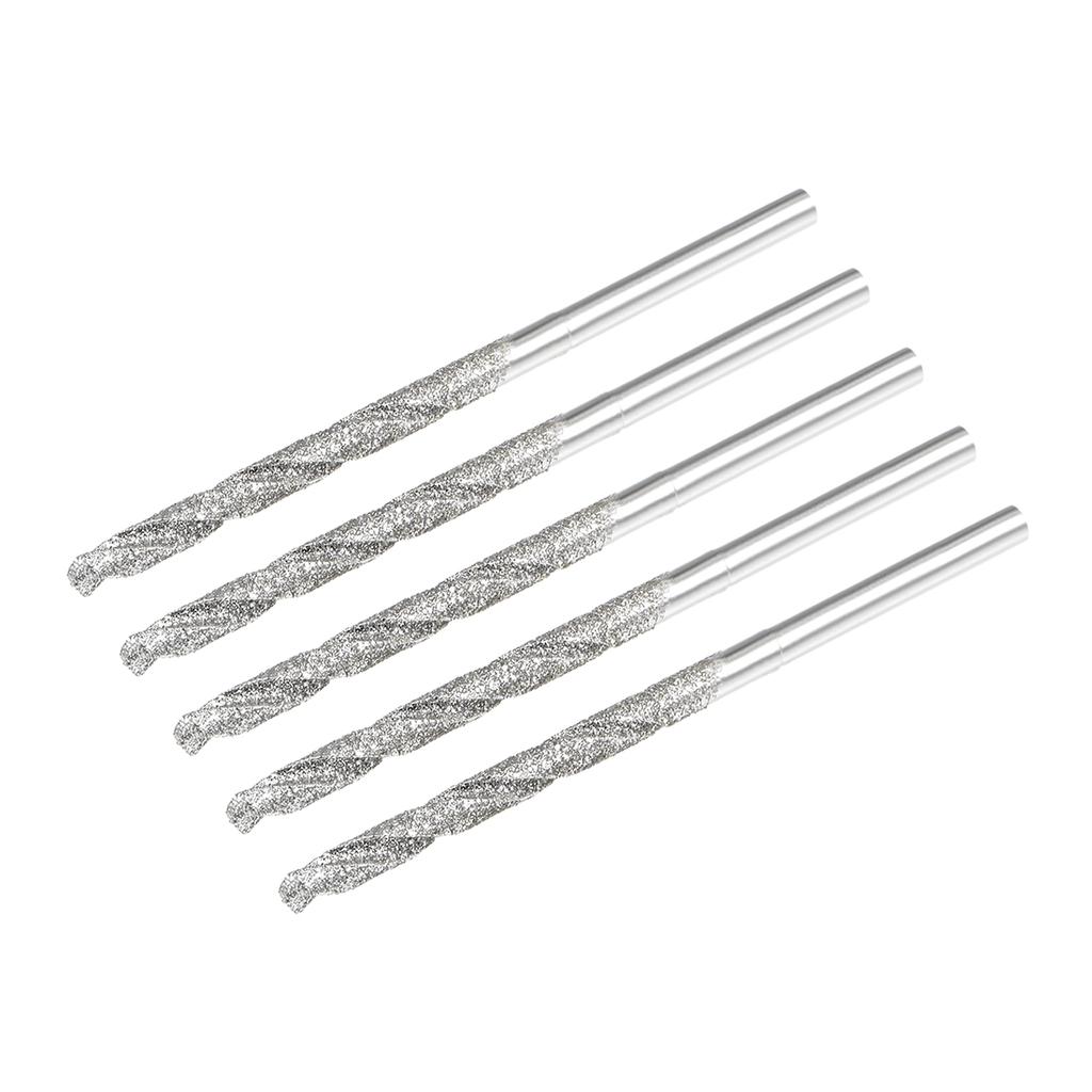 2/5/10pcs Metric Diamond Coated Twist Drill Bits 0.9/1/1.2/1.7/2.1/2.5mm High Speed Steel Drill Bit Sets for Glass Marble Stones