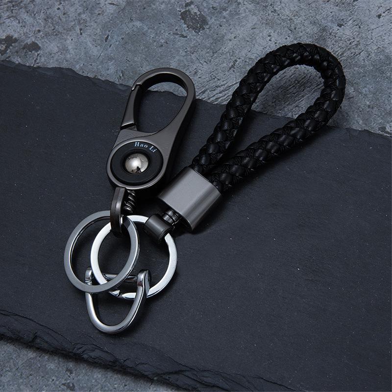 Men's High-End Woven Rope Keychain: Anti-Lost Key Ring for Cars & Motorcycles