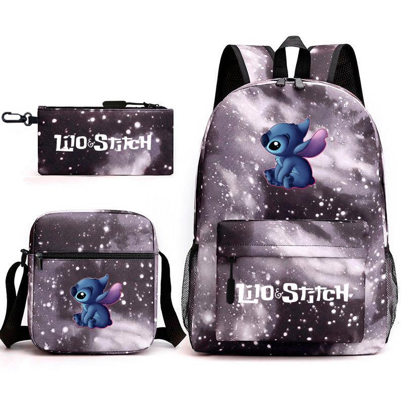 School Season Student Backpack Heat Transfer Backpack Satchel Pencil Bag Three-Piece Set