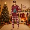 Christmas Print Long Sleeve Pants Family Matching Pajama Set Loungewear for Adults and Kids