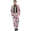 M-XL Men's Print Craze Suit Clown Costume, Halloween Holiday Disco Suit for Men