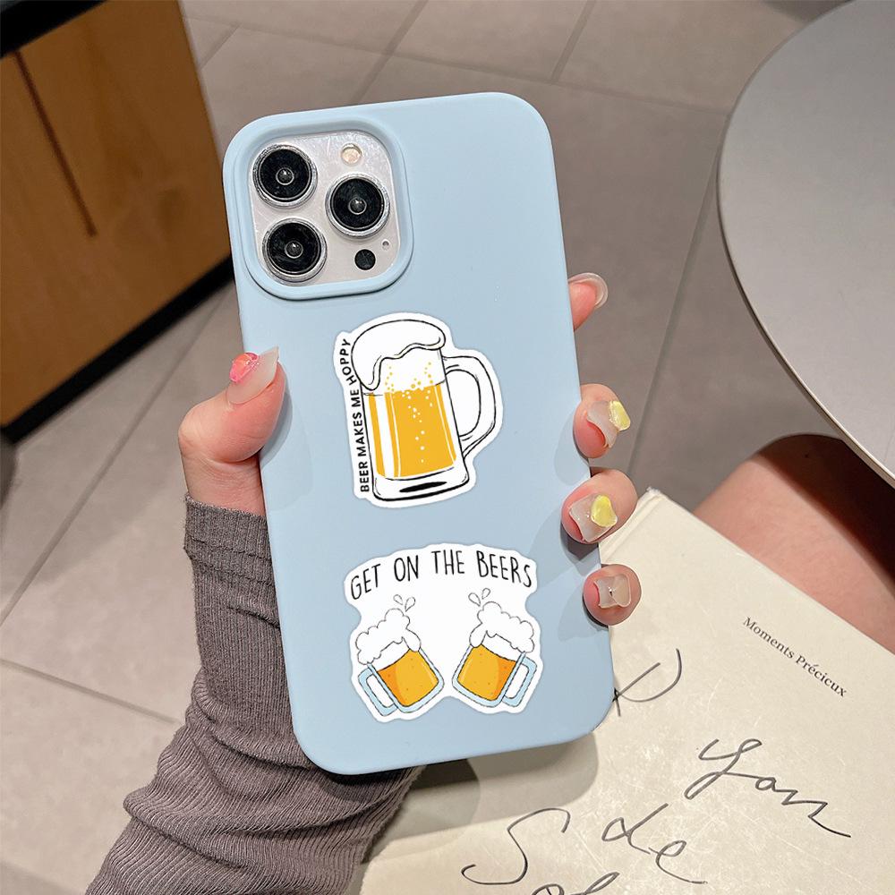 55 Autocollants Créatifs de Bière Graffiti Dessin Animé pour Décoration DIY de Téléphone et Ordinateur