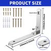 4PCS Angle Code Corner Brackets Stainless Steel Extended L-Type Support Bracket Fastener for Cabinet Drawer Table Furniture