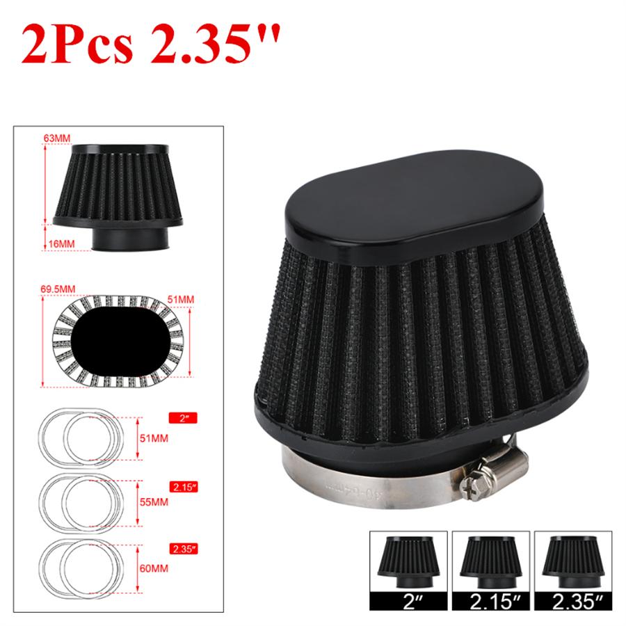 2 Buc Filtru de Aer Motocicletă 2.35" 60mm Universal pentru Motor Mașină Motocicletă Admisie Aer Rece Debit Mare Filtru Conic Cap Ciupercă