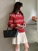 2026 Retro Snowflake Jacquard Loose-Fit Autumn Cardigan Sweater for Women