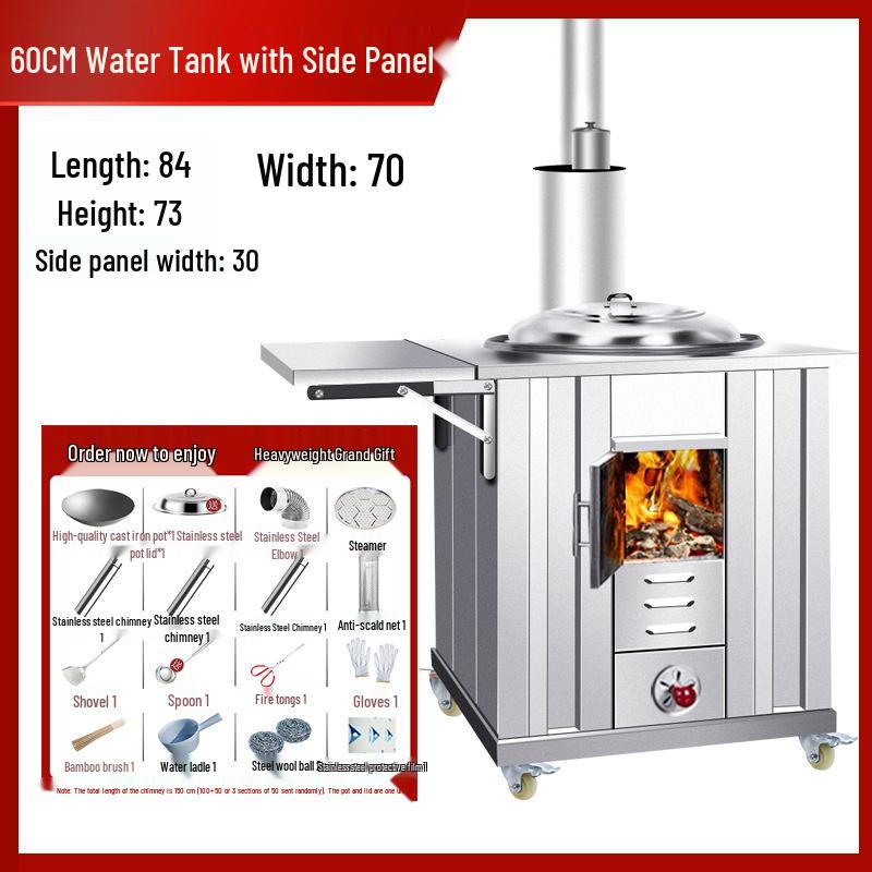 Portable Stainless Steel Wood Stove for Outdoor Cooking