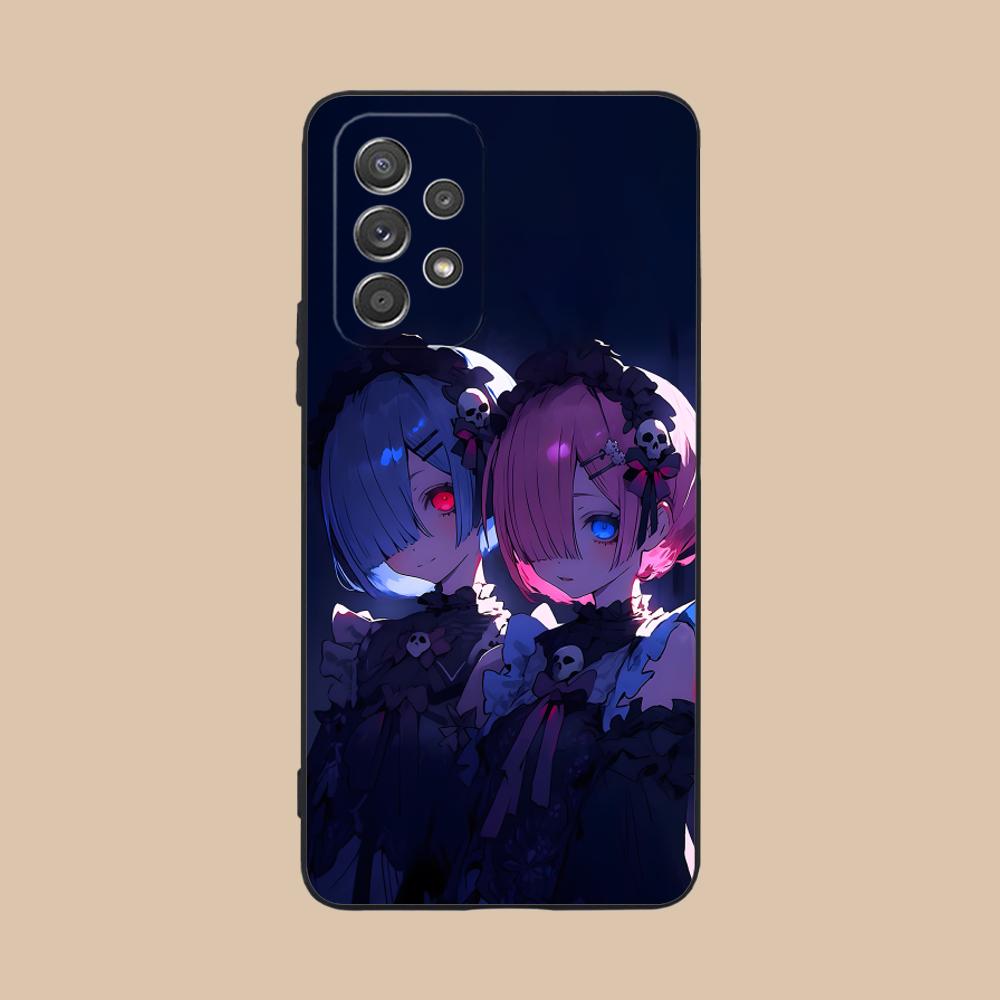 ReZero Rem Ram Matte TPU Mobile Phone Case for Samsung Galaxy M55 54 42 35 34 33 32 23 22 15 14 13 12 F55 5G Colorful Cover