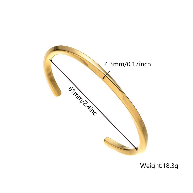 Waterproof C-shaped Twisted Open Bangle&Bracelet for Women Classic OL Couple Bangle Party Jewelry Gifts